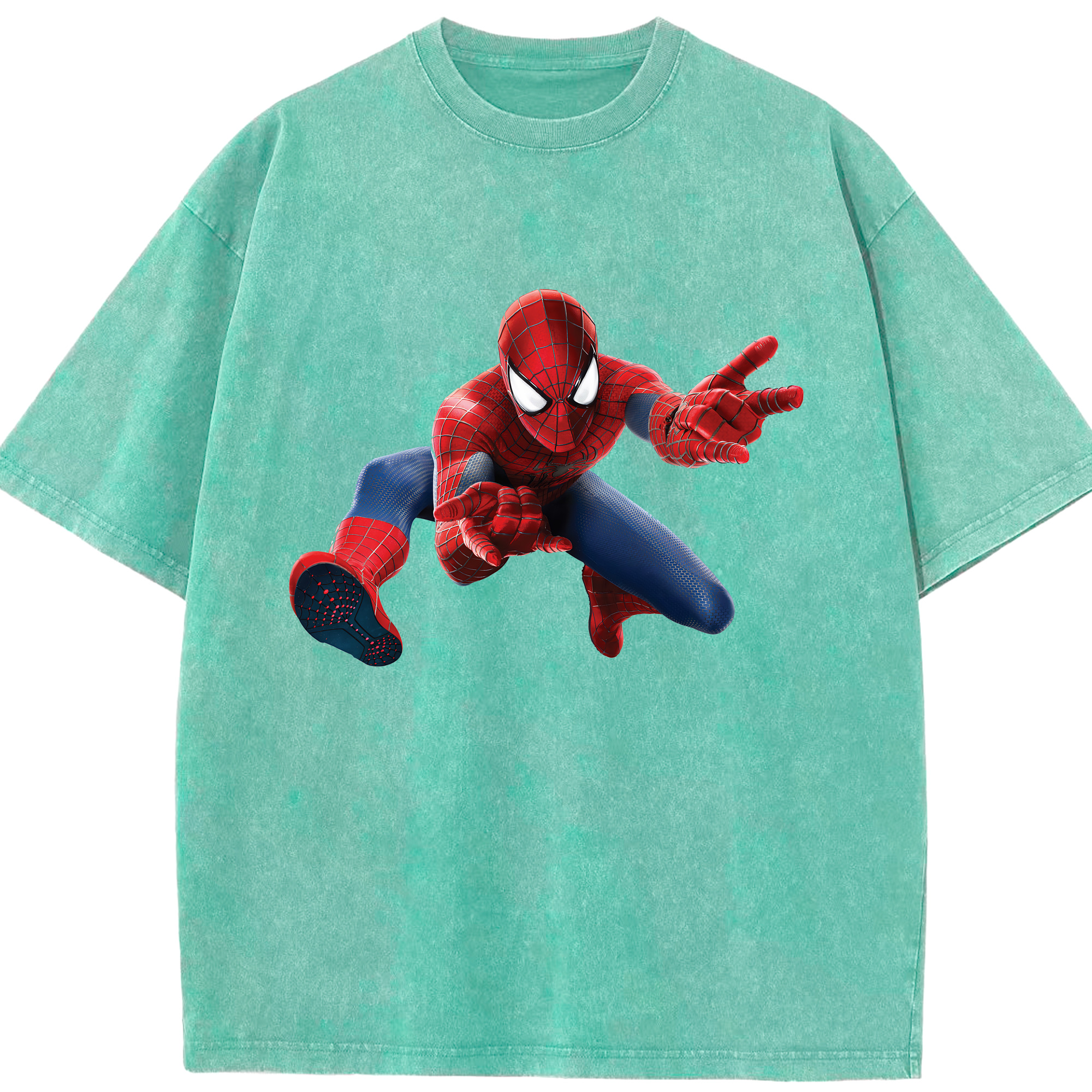 （画像用） Spider Man スパイダーマン 綿100% ヴィンテージ風 半袖Tシャツ（フロントプリント）